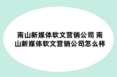 南山新媒体软文营销公司 南山新媒体软文营销公司怎么样